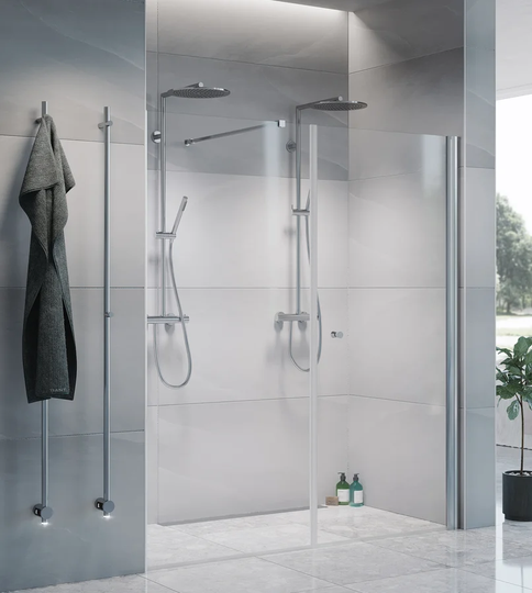 Macro Duschdörr Spirit Swing Nisch 90x97 - Ice med knopp Matt 90x97