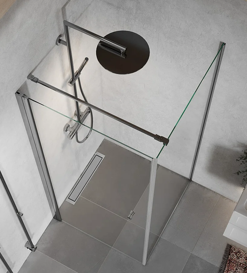 Macro Duschdörr Spirit Swing Nisch 70x80 - Ice med knopp Vit 70x80