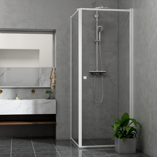 Duschhörn Bathlife Profil Rak Vägg + Rak Dörr Vit