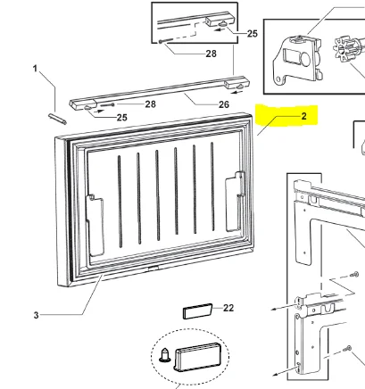 Fisher & Paykel frysdel handtag 820585