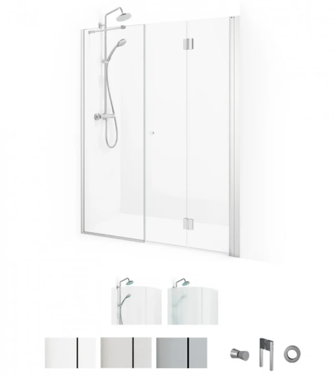 Macro Duschdörr Spirit Vik Swing Nisch 70x87 - Ice med knopp Matt 70x87